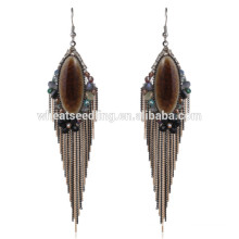 Alta qualidade boho vintage dangle pesado nupcial étnica pendurado brincos de pedra